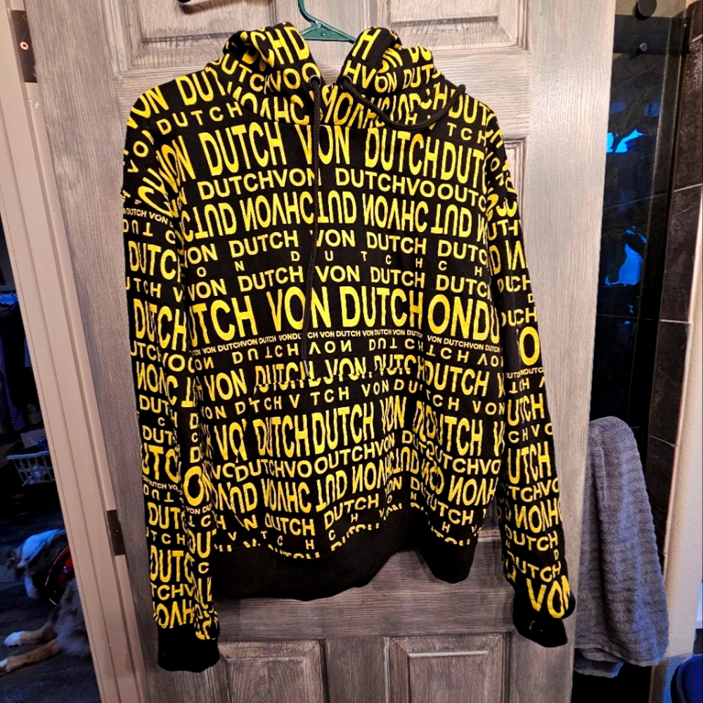 Small Von Dutch Black and Yellow Hoodie